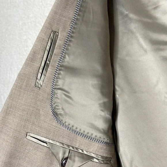 NWT Lands End Khaki Comfort Year’rounder Tailored Suit Jacket Size 40L Long - Picture 4 of 11